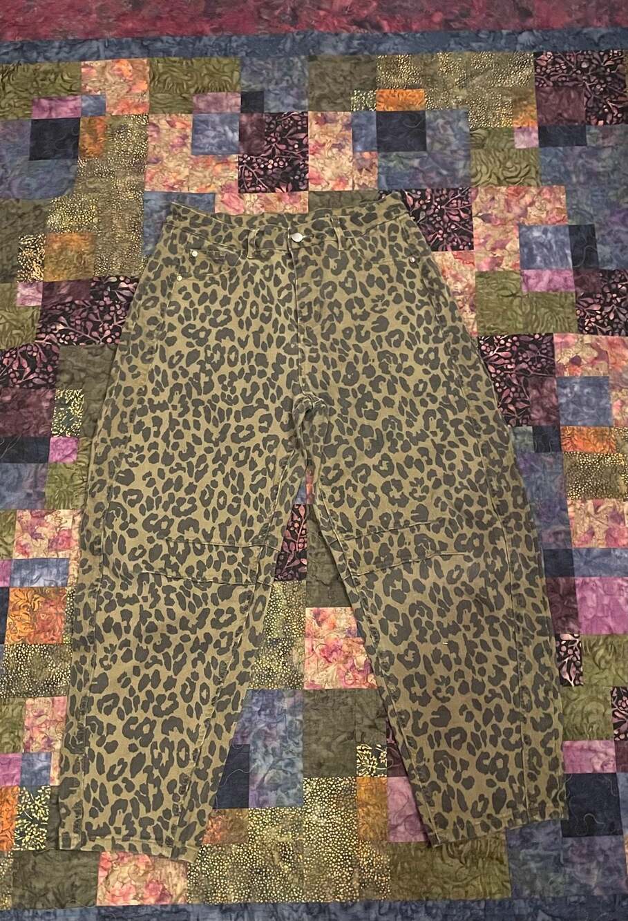 Aelfric Eden Leopard Print 2000s y2k Baggy Barrel Jeans